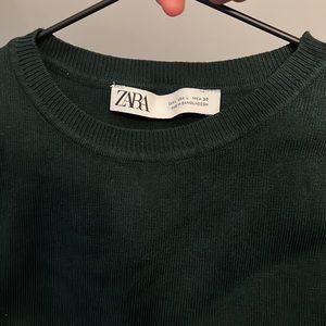 Zara green cropped tank top, size L